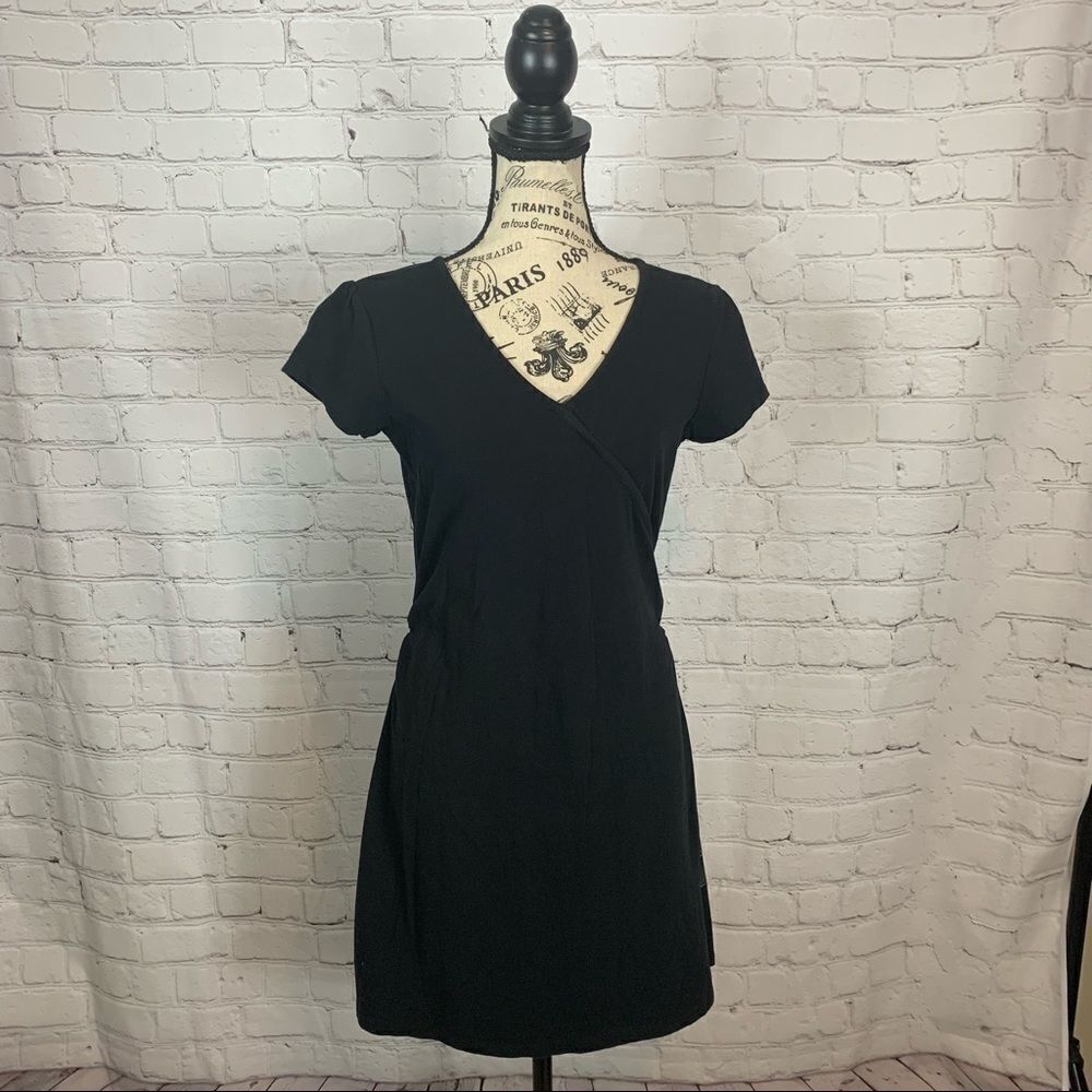 Lole Black V Neck Dress Size Medium Organic Cotton